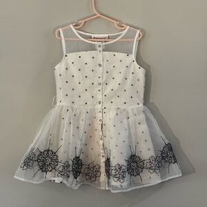 American Girl White Dress with Polka Dots size 7